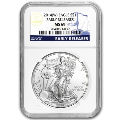 2014 1oz USA Silver Eagle MS-69 NGC - Early Release
